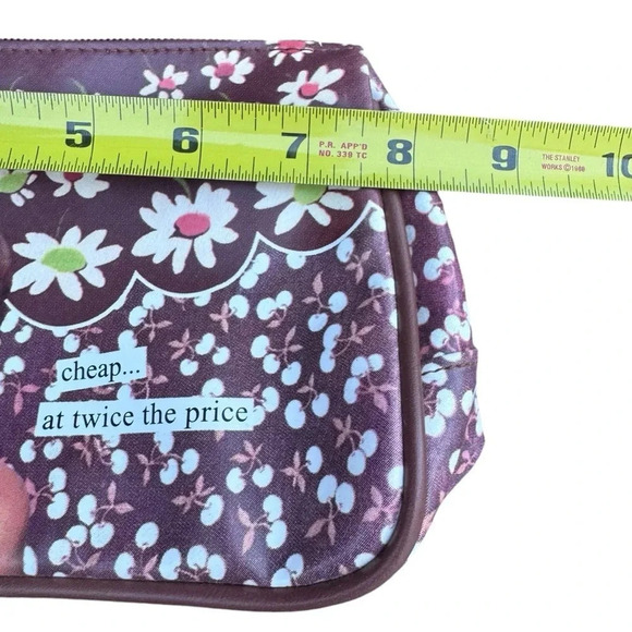 Vintage Anne Taintor Cheap At Twice The Price Wristlet Cosmetic Makeup Bag - Picture 9 of 10